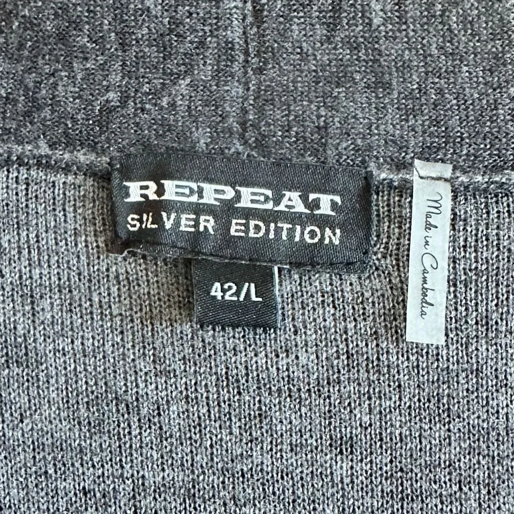 REPEAT Silver Edition Open Front Long Cardigan